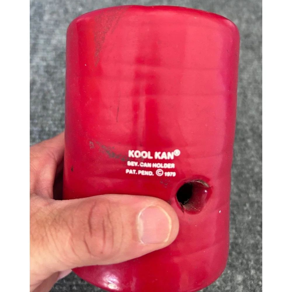 Vintage 1979 Kool Kan MAC Racing Red Beverage Can Holder Insulator Coozie 70s